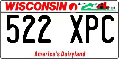 WI license plate 522XPC