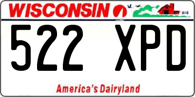 WI license plate 522XPD