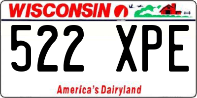 WI license plate 522XPE