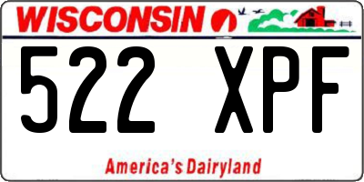 WI license plate 522XPF