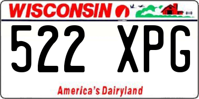 WI license plate 522XPG