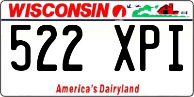 WI license plate 522XPI