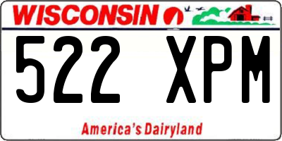 WI license plate 522XPM