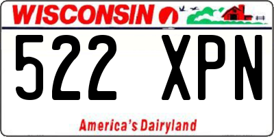 WI license plate 522XPN