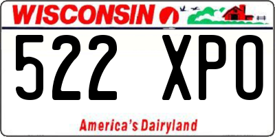 WI license plate 522XPO