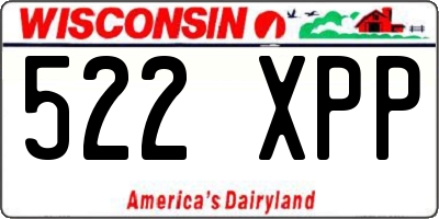 WI license plate 522XPP