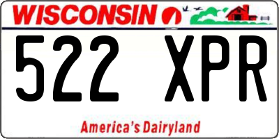 WI license plate 522XPR