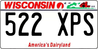 WI license plate 522XPS