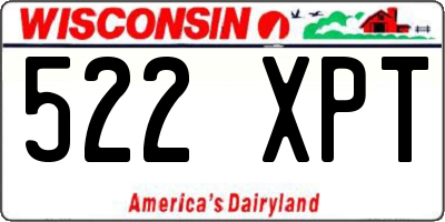 WI license plate 522XPT