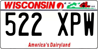WI license plate 522XPW