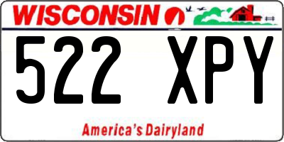 WI license plate 522XPY