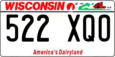 WI license plate 522XQO