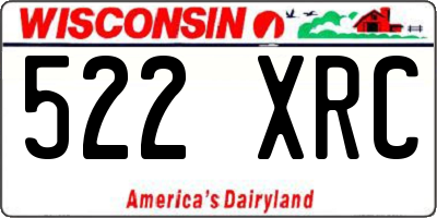 WI license plate 522XRC