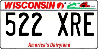 WI license plate 522XRE