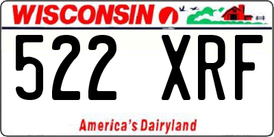 WI license plate 522XRF