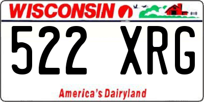 WI license plate 522XRG
