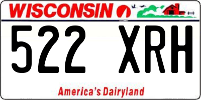 WI license plate 522XRH
