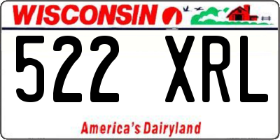 WI license plate 522XRL