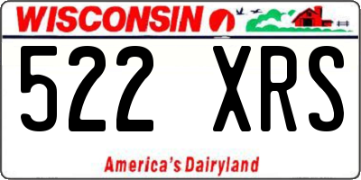 WI license plate 522XRS