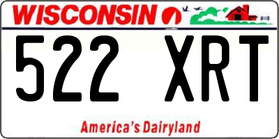 WI license plate 522XRT