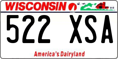 WI license plate 522XSA