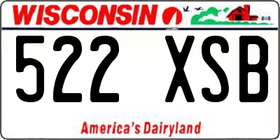 WI license plate 522XSB