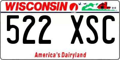 WI license plate 522XSC