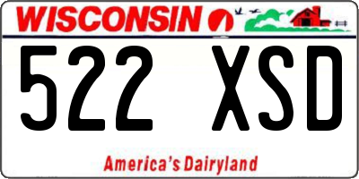 WI license plate 522XSD