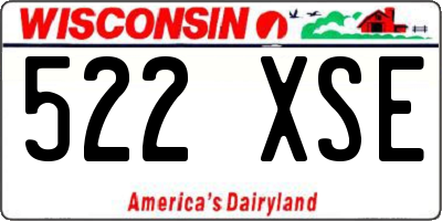WI license plate 522XSE