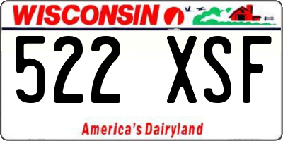 WI license plate 522XSF