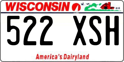 WI license plate 522XSH