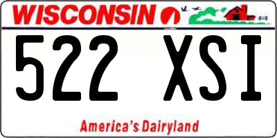 WI license plate 522XSI