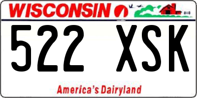 WI license plate 522XSK