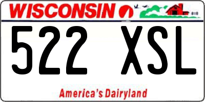 WI license plate 522XSL