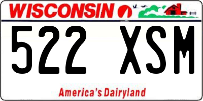 WI license plate 522XSM