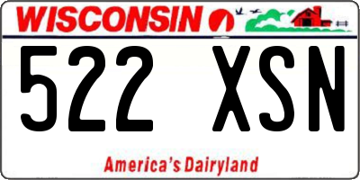 WI license plate 522XSN