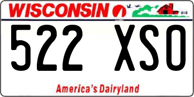 WI license plate 522XSO