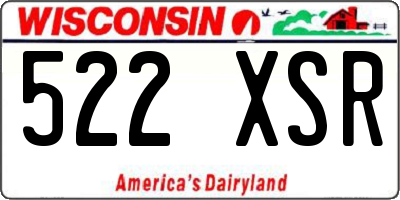 WI license plate 522XSR
