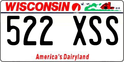 WI license plate 522XSS