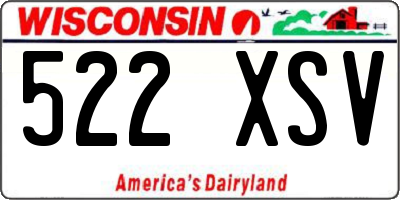 WI license plate 522XSV