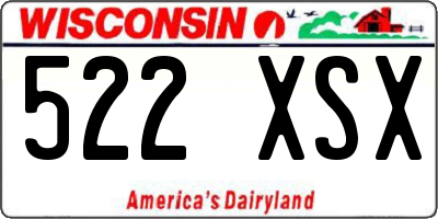 WI license plate 522XSX