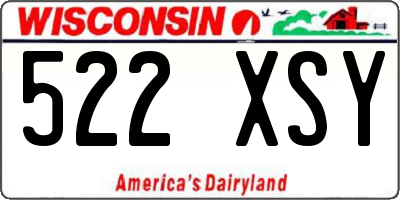 WI license plate 522XSY