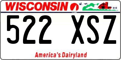 WI license plate 522XSZ