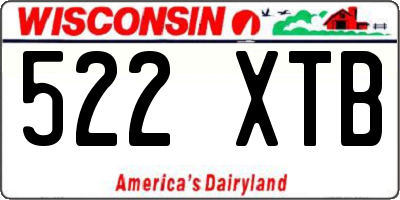 WI license plate 522XTB