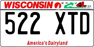 WI license plate 522XTD