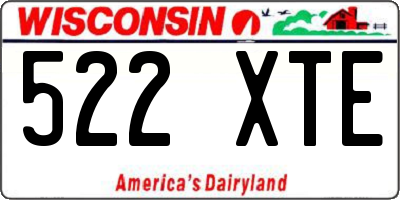 WI license plate 522XTE