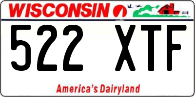 WI license plate 522XTF