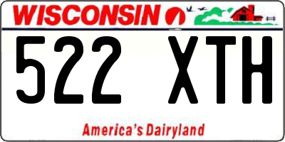 WI license plate 522XTH