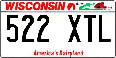 WI license plate 522XTL