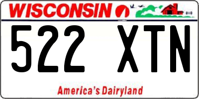WI license plate 522XTN